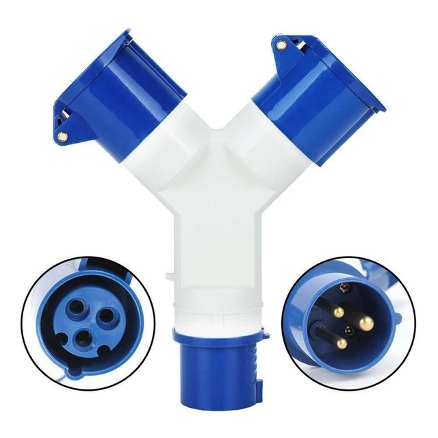 Diviseur De Prise 16A Vers 2 Prises 16A - Pour Caravane, Camping-car, Secteur 240V - Branchement électrique Double