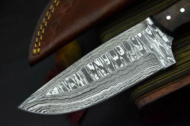 Custom Hand Forged Damascus Steel Hunting Knife Handmade,9.4"OAL (Q655) 4