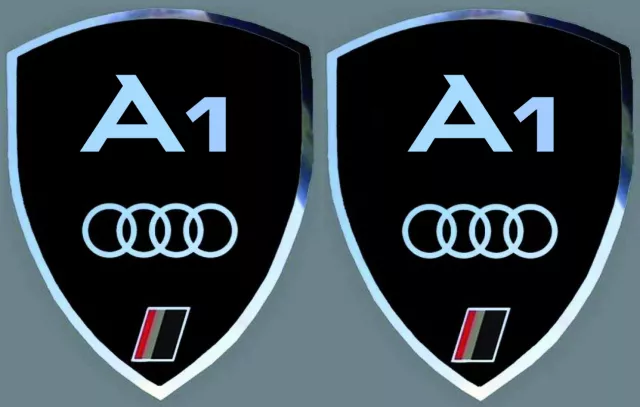 2 adhésifs stickers autocollants noir chrome AUDI A1 (idéal ailes avant)