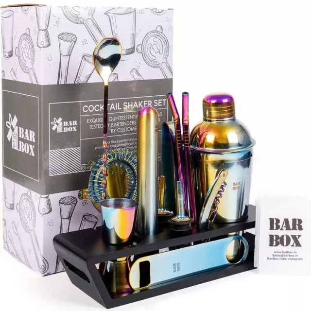 Maison Barman Outils Accessoires Kit avec Socle Cocktail Mocktail Shaker Set