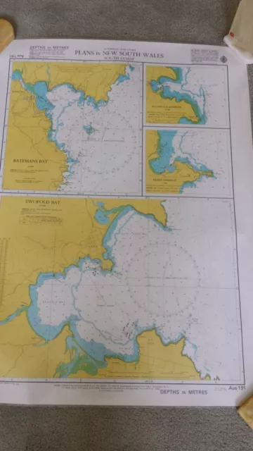 Nautical Map Chart NSW Coast Laminated Twofold Bay AUS191 Kiama Fishing Boating