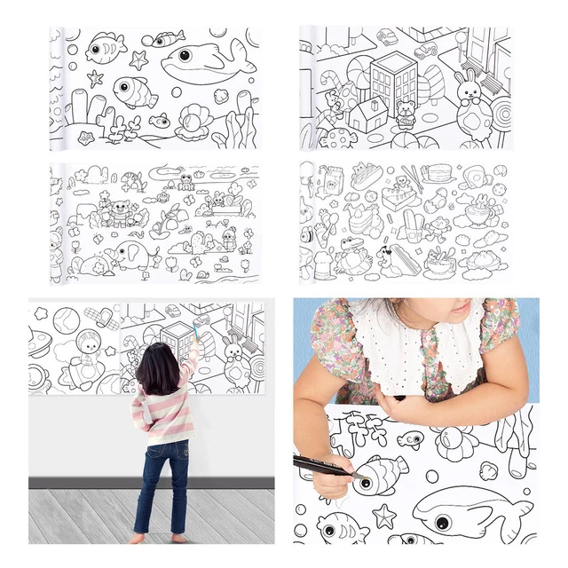 Jeu de coloriage,Rouleau de papier à colorier pour enfants,rouleau de Jeu de coloriage,Rouleau de papier à colorier pour enfants,rouleau de