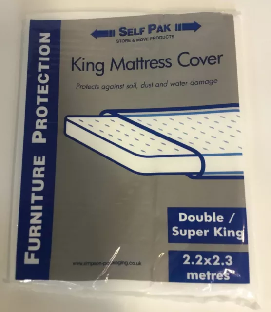 Heavy Duty Mattress cover - Clear Plastic Bag Double/King size - Moving/Storage