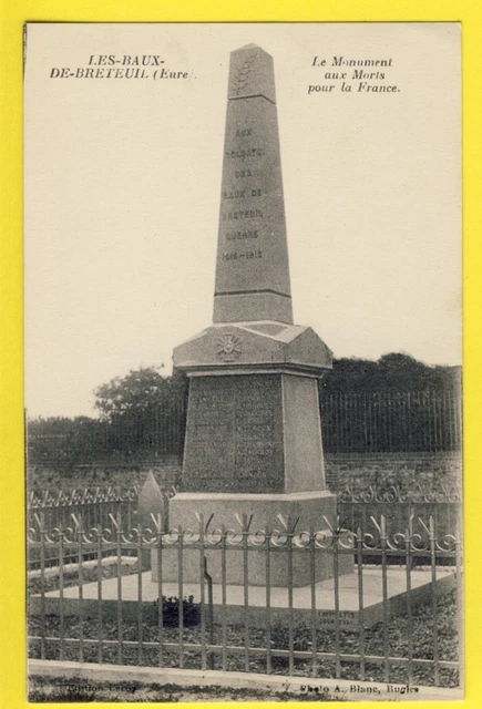 cpa LES BAUX de BRETEUIL (Eure) The MONUMENT to the DEAD for FRANCE War 1914