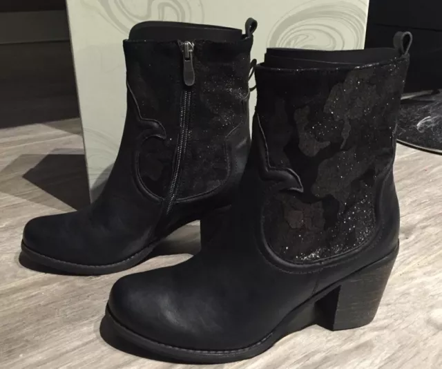 Destockage Neuf : Bottines Marque Axell Cuir Noir @ T 36 @ Neuf 149€ @ N69 New !
