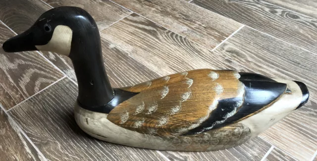 Vintage Hand Carved Signed Willa Burgess Canada Goose Duck Decoy Montana