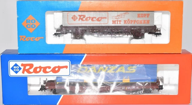 ROCO H0 46373 4399W Container- u. Taschenwagen mit Auflieger DANZAS der ...