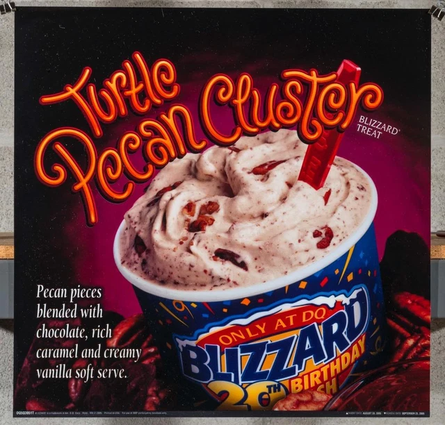 DAIRY QUEEN PROMOTIONAL Poster For Backlit Menu Sign Pecan Cluster
