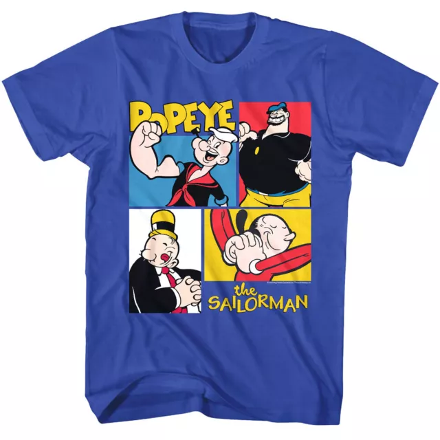 Popeye Cartoon Family Men's T-Shirt Olive Oyl Bluto Brutus Wimpy Sailorman Comic