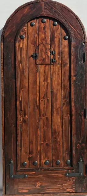 Rustic Spanish reclaimed lumber arched top door solid wood storybook castle 2