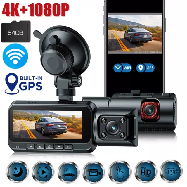 Dashcam Auto Vorne Hinten 4K/2,5K Mit GPS WiFi Dash Cam Auto Dashboard ÖZEN