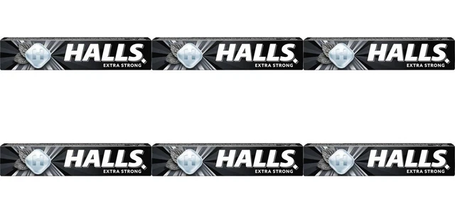 6 x caramelle Halls EXTRA FORTI, 1,2 once. (33,5 g)