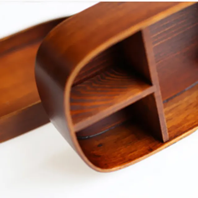 Boîtes à bento de style japonais Boîte à lunch en bois Étudiants en bois