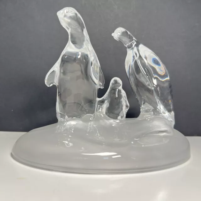 Cristal d’Arques 24% Lead Crystal Penguin Family Made in France