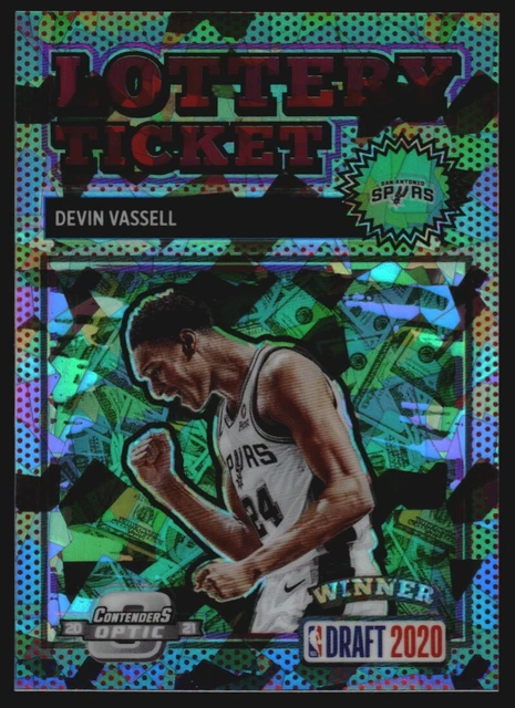 2020-21 Panini Contenders Optic Lottery Ticket Red Cracked Ice #11 Devin Vassell