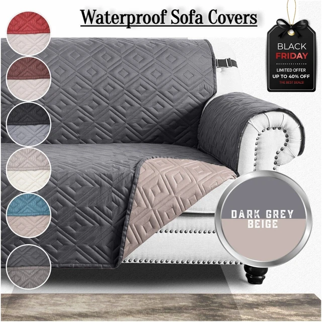 Water Resistant Sofa Covers 1/2/3 Seater Settee Couch Slipcover Pet Protector UK