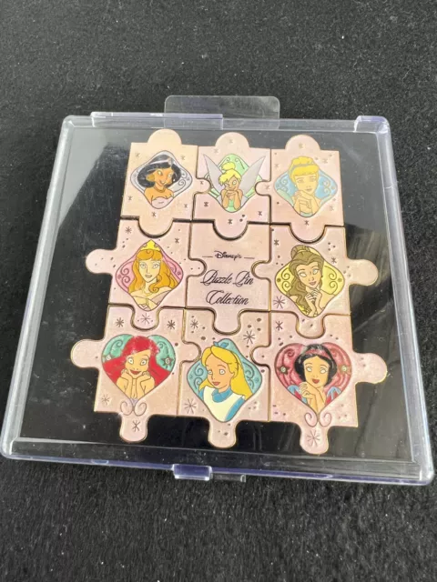Japan Disney Store DS JDS - Ladies Princess Puzzle Pin Collection - 9-Pin Set LE