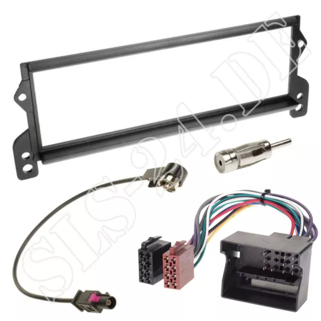 BMW Mini R50 R52 R53 Autoradio Blende + ISO Flach Pin Adapter + Antennenadapter