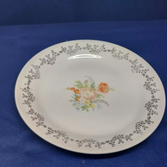 Vintage 1940's Edwin Knowles China Individual Luncheon Plate 22K Gold Swags USA