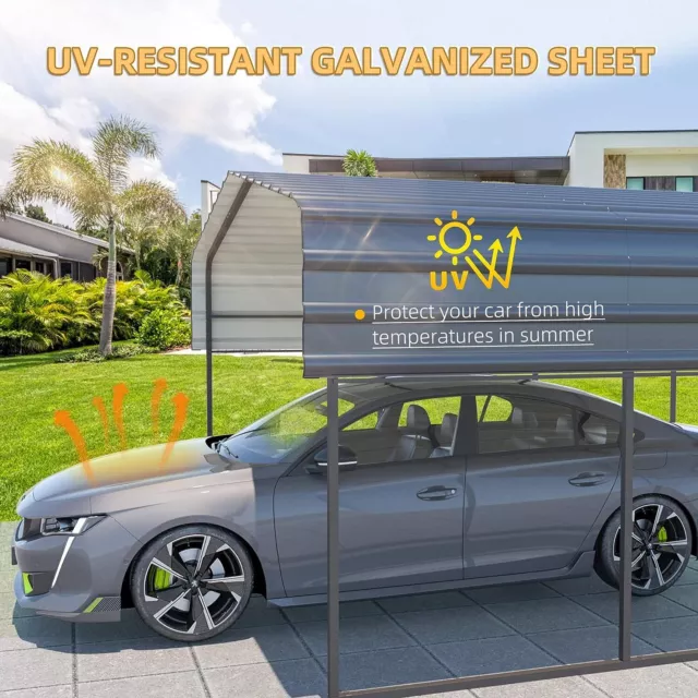 Outdoor Carport Heavy Duty Car Shelter Gazebo Garage 10x15' 12x20' 12x25' 20x20' 3