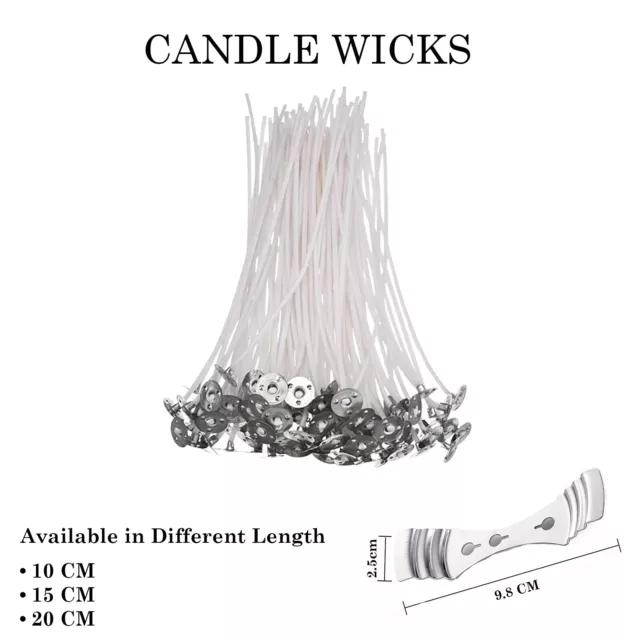 Candle Wicks Pre Waxed With Long Tabbed Cotton Sustainer For Candle Making Craft