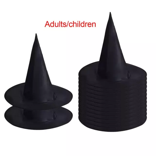14 pièces pointu haut Halloween noir sorcière chapeaux Cosplay Costume