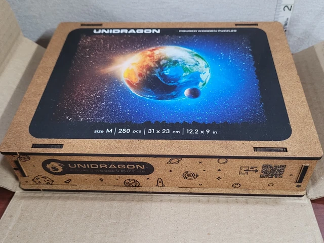 UNIDRAGON Wooden JIGSAW Puzzles Planet EARTH 250 pcs MEDIUM Size FIGURED 12"x9"