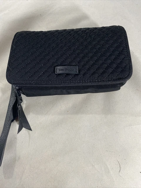 New! Vera Bradley RFID All in One Crossbody Bag Wristlet Quilted Black $90