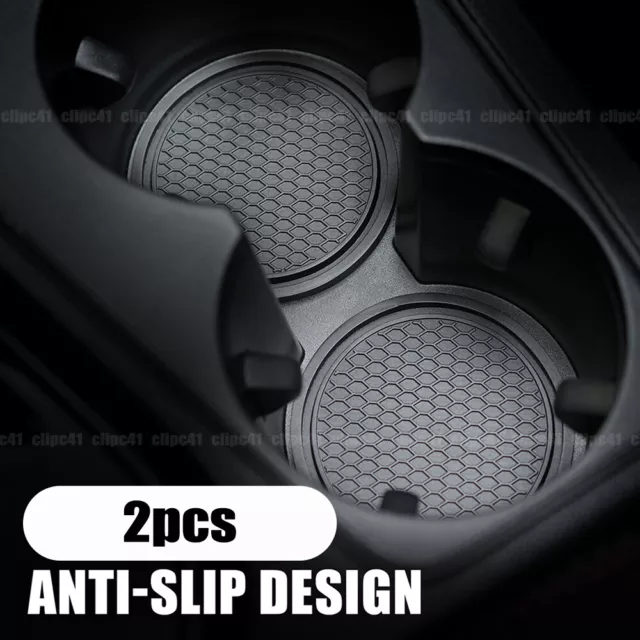 2x Car Cup Holder Anti Slip Insert Coasters Pads Mats Black Accessories For Auto