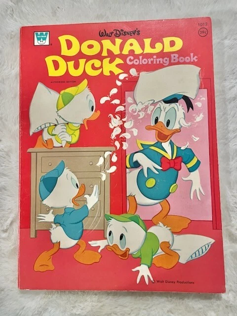 VINTAGE 1972 WHITMAN Walt Disney Donald Duck Coloring Book Huey Dewey ...