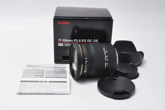 Sigma 17-50mm F/2.8 Ex Dc OS HSM Objektiv für Canon W/2cap, Box Japan [ Sehr