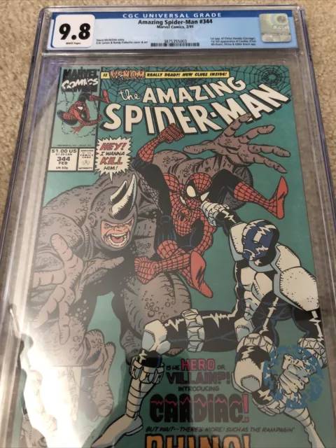 Amazing Spider-Man #344 CGC 9.8 Marvel 1991 First Carnage (Cletus Kasady) App