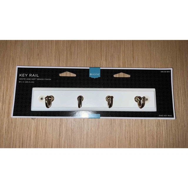 Wall Mount Key Rail Rack Hanging Organizer Storage 4 Hooks Holder - Home Office