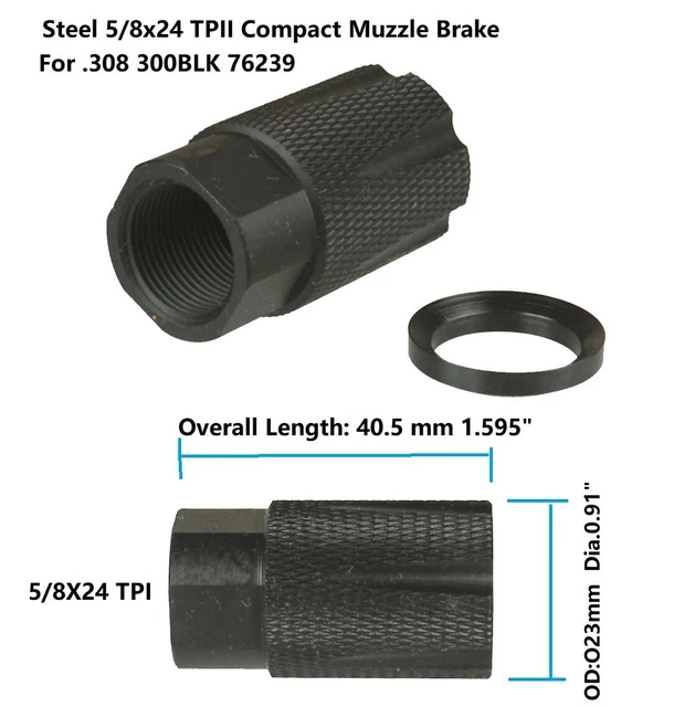 Aluminum Muzzle Brake Compensator 1/2x28 TPI For 223/556/22 | Australia
