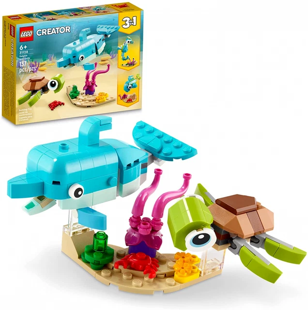 LEGO Creator 3in1 Dolphin and Turtle to Seahorse 31128 Toys for Kid Figures