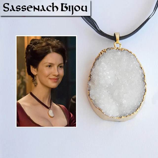 COLLIER PENDENTIF DETECTEUR de poison blanc druzy Claire Fraser bijoux Outlander EUR 20 08 PicClick FR