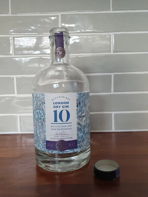 Empty Clear Glass 70cl Blackfriars Gin Bottle with Screw Top Lid Craft Upcycling