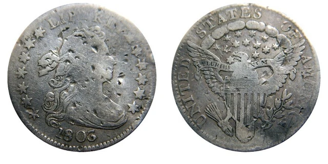 Draped bust dime 1803 higher grade details WOW