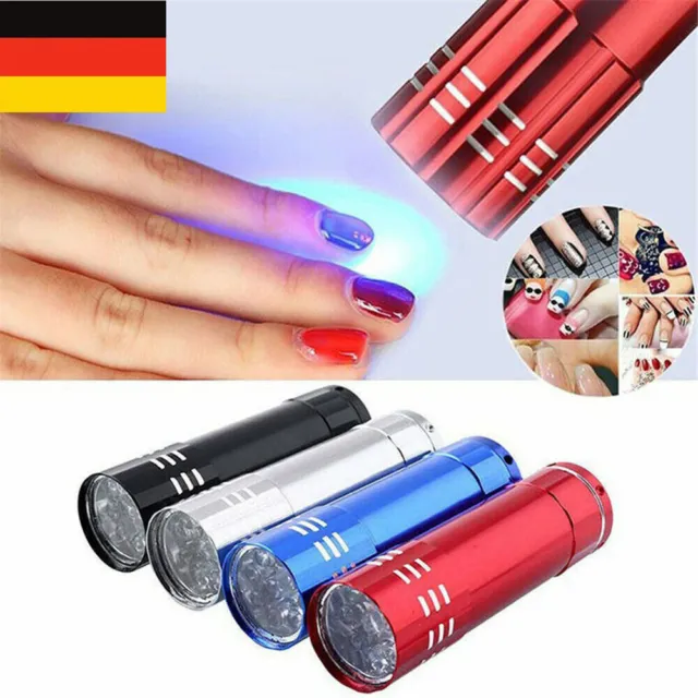 Mini Sèche Ongles Portable 9 Lampes LED Poche UV Gel Outils Manucure Séchage Top