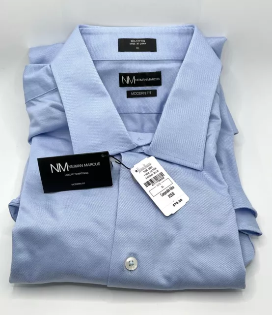 Neiman Marcus Modern Fit XL Blue mens shirt NEW with tags