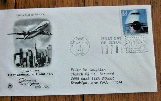 AVIATION JUMBO JET AIRLINERS 1970s DECADE CTC 1999 PCS CACHET FDC 1 00 