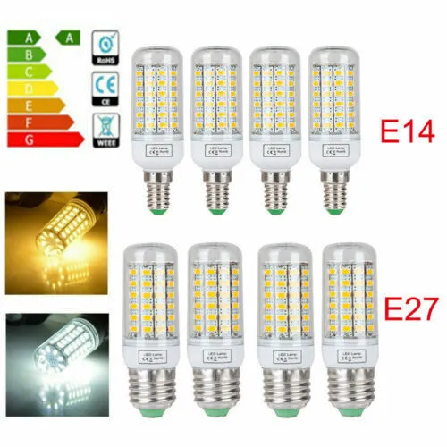 E27 E14 LED Birne Mais Licht Leuchtmittel Strahler Lampe 5730 SMD Warmweiß 220V