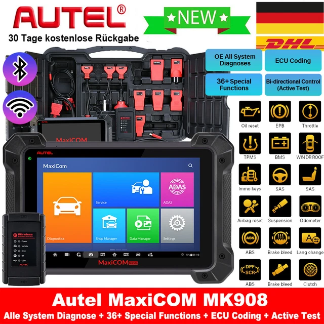 2023 Autel MaxiCOM MK908 MS908 PK Pro Elite OBD2 dispositivo diagnostico chiave codifica ECU