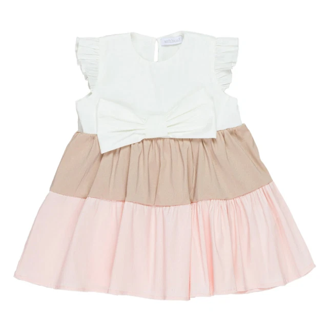Scamiciata Neonata Vestito Tre Colori Con Fiocco Meilisa Bay - Fl5112