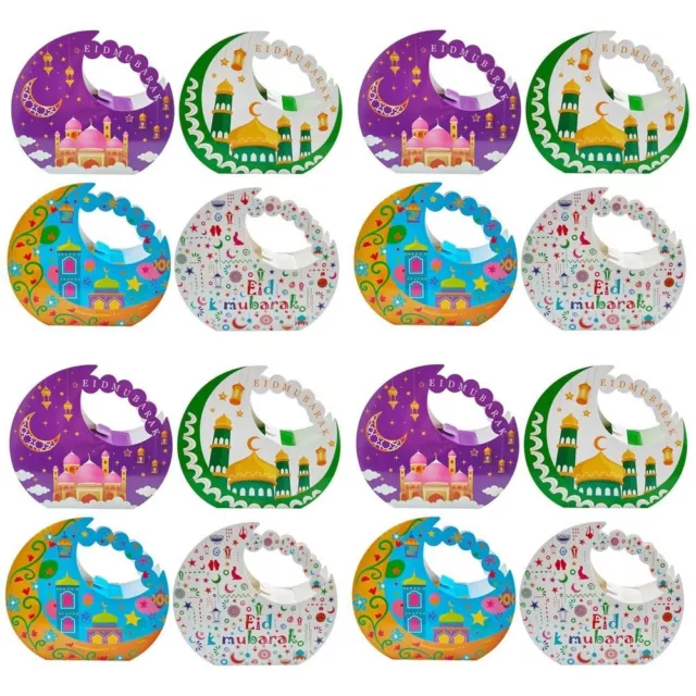 4/8Pcs Moon Mosque Pattern EID Mubarak Gift Box  Ramadan Kareem