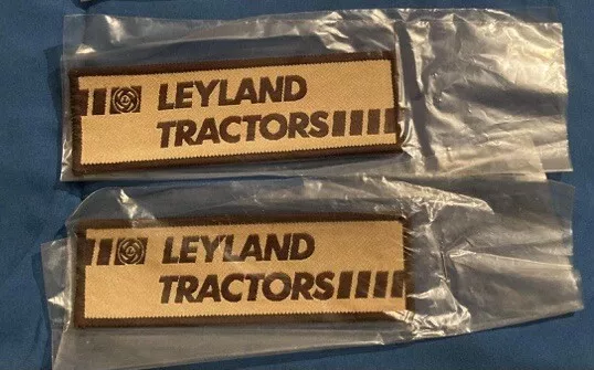 Leyland Tractor Overalls Sew On Patch x2 Harvest Gold Era Marshall