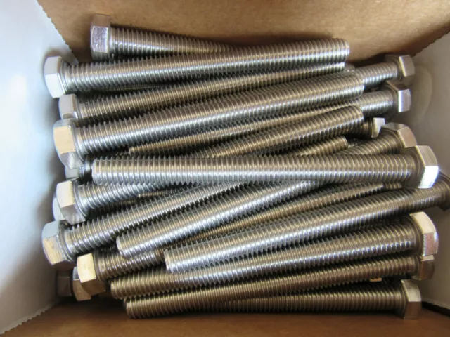 (50) 3/8-16 X 4" Stainless 304 HHCS Tap Bolts Fully Threaded  NEW!!!