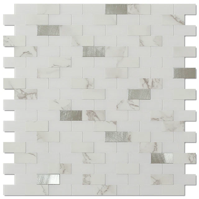 BENICE PEEL AND Stick Backsplash Kitchen Wall Tile Stickers Metal Panel