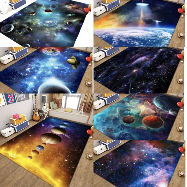 3D Sternenhimmel Planet Rutschfest Teppich Wohnzimmer Fußmatte Bodenmatte Carpet