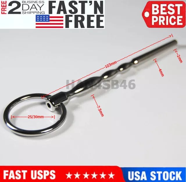 NEW Male Stainless Steel Urethral Dilator Through-hole Urethral Sound Penis Plug